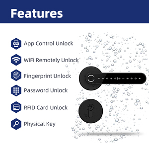 Liliwise Tuya TTLOCK Intelligentes biometrisches Schloss Smart Handle Lock Finger abdruck PIN-Code-Schloss mit europäischem Zylinder mit <span class=keywords><strong>Rosette</strong></span> - Product Image 3