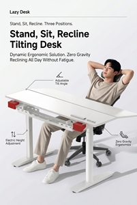 Electric Lazy Desk standing boss desk with Reclining Tilt Top Ergonomic Sit Stand Gaming <b>Computer</b> Desk Adjustable Height - Product Image 3