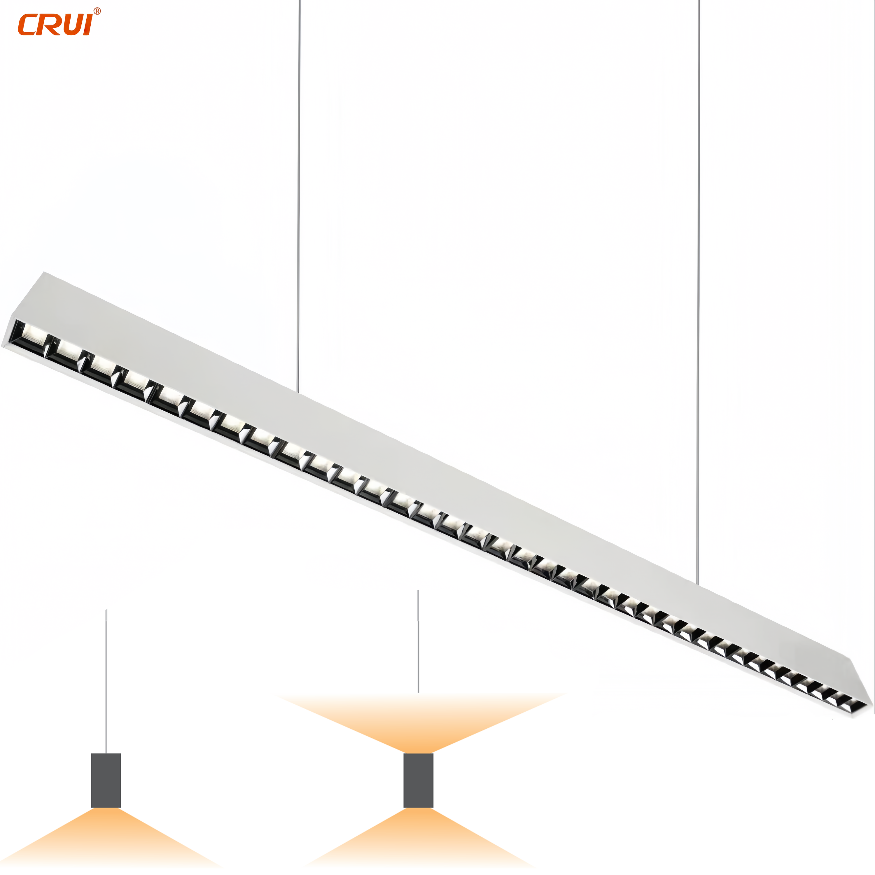 3500K/4000K/5000K/6000K Suspended Linear LED Light with UGR<16 Aluminum Construction Middle Size for Commercial & Office Use
