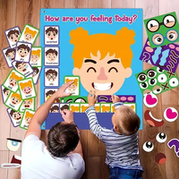 Tableau d'apprentissage interactif coloré sur le thème des émotions, jouet en feutre pour la chambre des tout-petits ou les fournitures de bureau scolaire