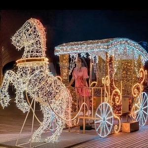 Carriage Outdoor Silhouette Light - Connectable <b>LED</b> Motif with Curtain & <b>Net</b> Lights Display - Product Image 4