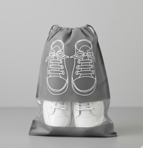 Sac à chaussures de voyage personnalisé en non-tissé avec cordon de serrage, pochette à chaussures OEM ODM avec logo imprimé pour le rangement des chaussures - Product Image 4
