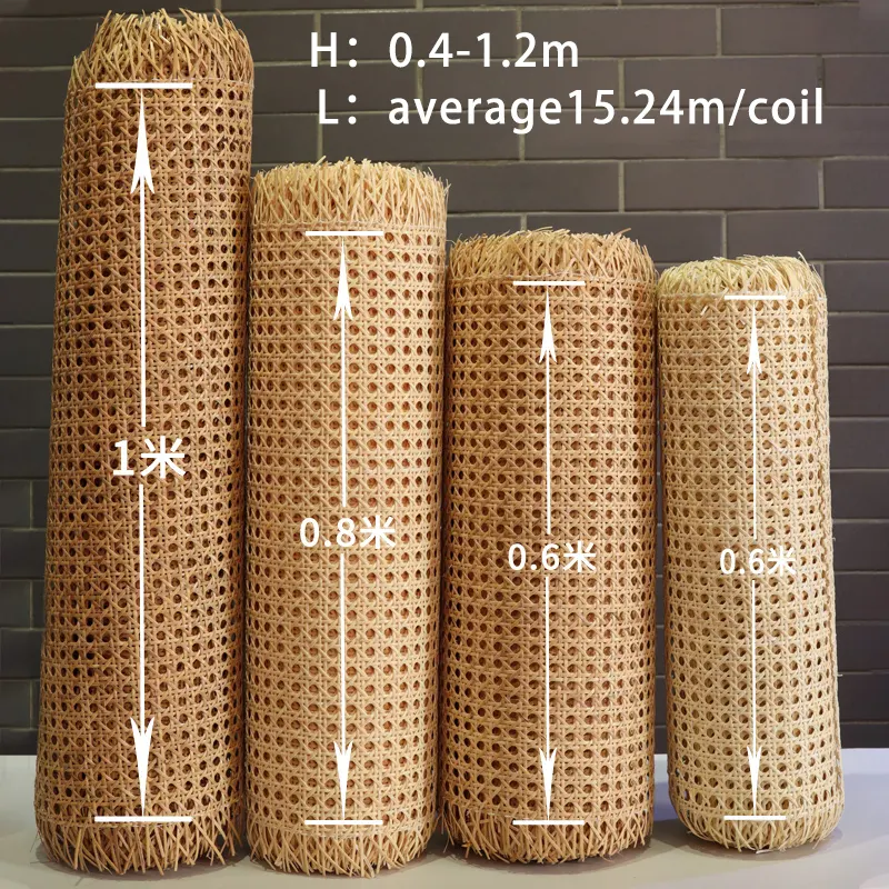 Luxury Quality Rattan Rolls Materials Weaving Natural Raw Material Weave Rattan Webbing Cane Roll