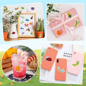 สติกเกอร์การ์ตูนแมลงฤดูใบไม้ผลิ - สติกเกอร์การ์ตูนแมลงน่ารักในฤดูใบไม้ผลิ, สติกเกอร์ไวนิลกันน้ำลายผีเสื้อแมลงฤดูใบไม้ผลิของขวัญ - Product Image 4