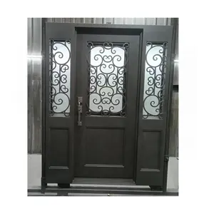 和双铸造前门锻造风格产品Fd-19，现代别墅入口设计烧烤窗Wlfm54-230中国铁门