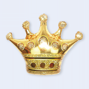 Globos Metálicos con Forma de Corona Dorada para Fiestas, 90x98 cm, Bolsa de 12 Unidades - Product Image 3