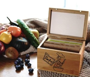 2022 Bamboo Wood <strong>Recipe</strong> Holder Storage <strong>Recipe</strong> <strong>Box</strong> for 6x4 Inch <strong>Recipe</strong> <strong>Cards</strong> Organizer - Product Image 6