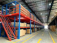 HONGXIN Étagère de mezzanine robuste en acier laminé à froid sans boulons, personnalisable, 2/3 niveaux, revêtement poudré, protection contre la corrosion