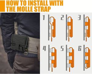 Bolsa Táctica Plegable en Forma de Barril para Cinturón, Bolsa de Cintura Molle, Portaherramientas EDC para Exteriores, Organizador Compacto de Nailon - Product Image 6