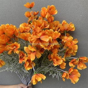 Vase de table de mariage E-887, décoration, fleurs artificielles <span class=keywords><strong>orange</strong></span>, fleurs de <span class=keywords><strong>cosmos</strong></span> en soie - Product Image 3