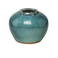 Pots en céramique vintage ronds et émaillés pour plantes d'intérieur, idéaux pour les hortensias et la décoration de la maison