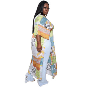 <span class=keywords><strong>Abbigliamento</strong></span> Plus Size per Donne Europee e Americane, Outfit Estivo da Vacanza, Abito da Spiaggia, Vestito Lungo Casual e Comodo - Product Image 3