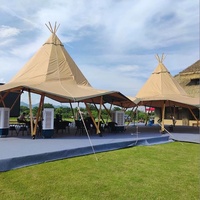 Tente tipi indienne de luxe à double couche imperméable pour les mariages en plein air, les fêtes, le glamping, les événements de restauration