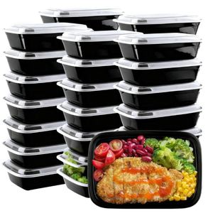 Wholesale Square Black Microwavable Leak-Resistant American Food Storage Containers <b>for</b> Hotel Catering and Food Delivery Service - Product Image 1