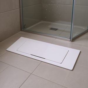 Tapa de desagüe para plato de ducha, color blanco, 30 cm de largo, 8 cm de ancho, 0,5 cm de altura - Product Image 3