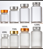 Flacons en verre avec bouchon à vis de 80 ml, 100 ml, 120 ml, emballages cosmétiques de luxe pour compléments alimentaires