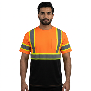 Hi Viz Safety Work Breathable Unisex Reflective High Visibility Short Sleeve <b>Polo</b> Shirt Workwear Custom Logo Printing 100% - Product Image 1