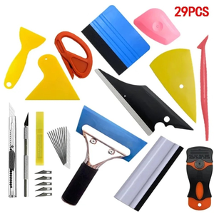 Kit Professionale Qili 19/29 Pezzi in Plastica per Applicazione Pellicole <span class=keywords><strong>Auto</strong></span>, Raschietto e Squeegee per Finestrini e Lavaggio <span class=keywords><strong>Auto</strong></span> - Product Image 1