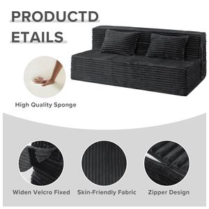 Canapé-lit <span class=keywords><strong>convertible</strong></span> 4 en 1, taille Queen, pliable, avec oreiller et matelas en mousse haute densité - Product Image 3
