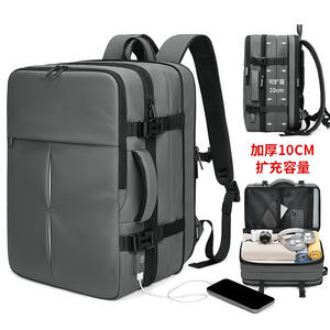 Mochila multifuncional expandible para viajes de negocios con compartimento para portátil y puerto USB gris negro azul - Product Image 2