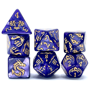Nouveau 7 dés RPG acrylique polyédriques D20 conception de dragon d'or pour donjons Dragons Pathfinder pour <span class=keywords><strong>jeux</strong></span> de société <span class=keywords><strong>Warhammer</strong></span> - Product Image 1