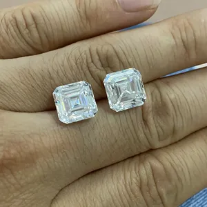 1 carato 5.5x5.5mm 2021 notizie vendita calda per moissanite diamond ring asscher cut DEF VVS moissanite bianca