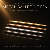 Stylo bille en métal personnalisé avec logo, pointe torsadée 1,0 mm, finition miroir, promotionnel, vente en gros