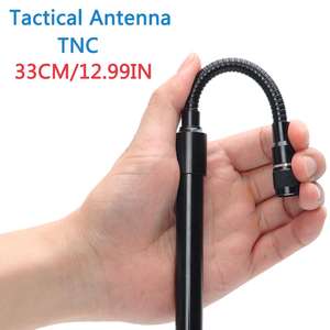 ABBREE 33cm/12.99In TNC VHF UHF doble banda 144/430Mhz plegable cuello de cisne táctico Walkie Talkie antena para TK-378 UN/PRC-152 148 - Product Image 4