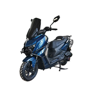 Scooter à essence bleu 150cc, cyclomoteur de rue avec pare-brise