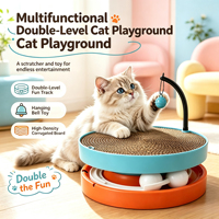 Jouet pour chat : Planche à gratter avec boule et clochette suspendue, jouet interactif en carton ondulé pour aiguiser les griffes, accessoires pour animaux de compagnie