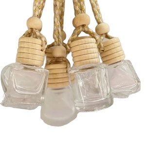 Wholesale 5ml Hanging Clear Glass Wooden Air Freshener Car Diffuser Aroma <b>Bottle</b> for <b>Perfume</b> - Product Image 1