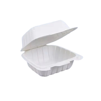 Boîte alimentaire réutilisable en plastique écologique, compatible micro-ondes et lave-vaisselle, 6 compartiments, couvercle à charnière MFPP, boîte à hamburger, compatible congélateur