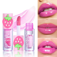 Gloss à lèvres brillant rose au design mignon, longue tenue, hydratant, végan, pour un usage quotidien, maquillage des lèvres, beauté