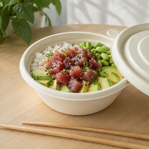Conteneur alimentaire jetable en amidon de maïs respectueux de l'environnement avec couvercle, boîte à repas compostable pour la restauration, vente en gros - Product Image 5