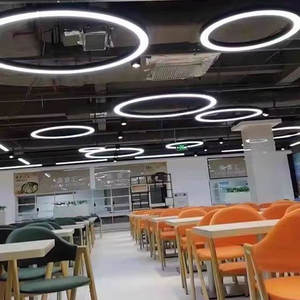 Lampu Plafon LED Linear Minimalis Modern yang Dapat Disambung, Warna Hitam Perak, Bentuk Lingkaran, untuk Ruang Kelas, Supermarket, Lampu Gantung - Product Image 5