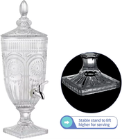 Distributeur de boissons en verre 2L pour hôtel, carafe à jus, distributeur de boissons glacées, bouteille en cristal avec robinet, conteneur à vin, pichet à eau froide
