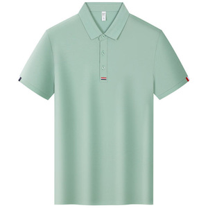 Polo de Manga Corta Azul Marino para Hombre y Mujer, Uniformes de Trabajo de Seda de Hielo, Impresión de Logotipo Personalizado Corporativo - Product Image 2