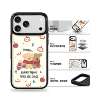 Coque de téléphone AG Feeling Black Edge avec motif chien doré pour iPhone 17, 17 Pro Max, 16 Pro, 15, 15 Pro Max, 15 Pro, 14 Pro Max – Coque magnétique