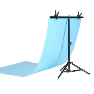 Soporte de <span class=keywords><strong>Fondo</strong></span> en Forma de T de PVC Pequeño de 75*70cm, Soporte de <span class=keywords><strong>Fondo</strong></span> de Aleación de Aluminio y PVC para Transmisión en Vivo de 70*140cm - Product Image 2