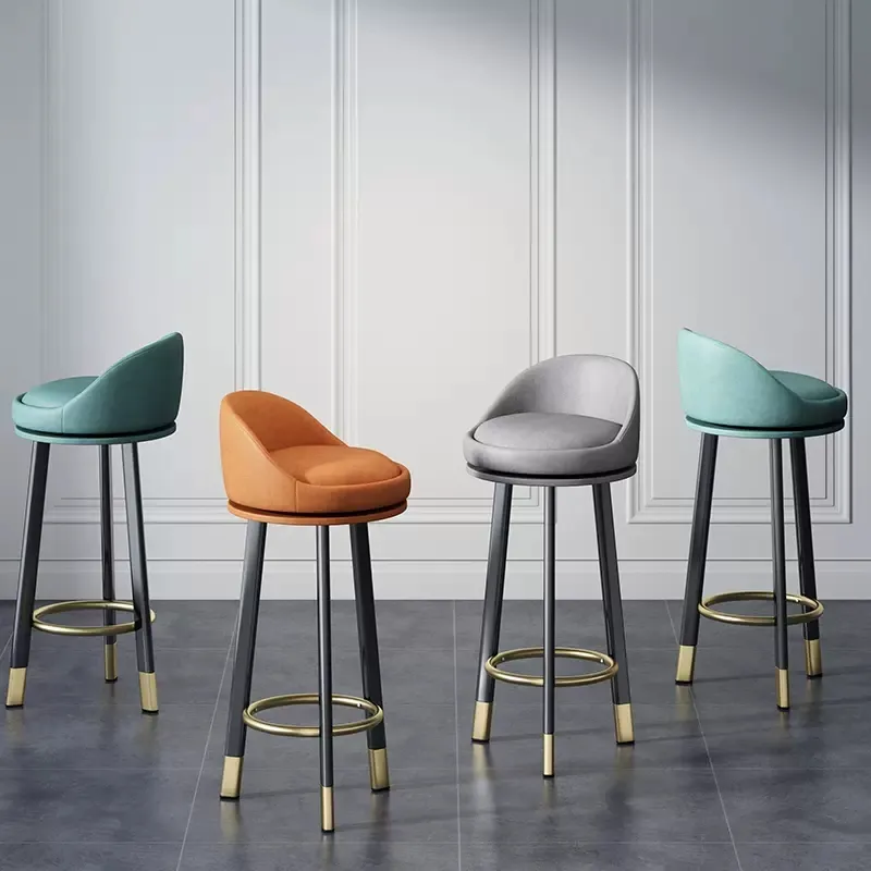 Rückenlehne-Stuhl Hohocker modern minimalistischer Hohebarsessel Metall zeitgenössische kommerzielle Möbel Luxushaushalt rotierende Bar