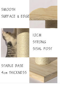 Multi-livello in legno torre del gatto con Sisal corda di graffio Post di peluche condominio piattaforma gattino attività giocattoli per gatti confezionati in cartone - Product Image 2