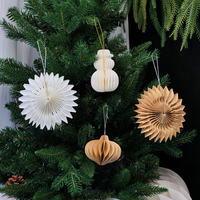 Ornements de Noël en papier nid d'abeille 3D, décorations suspendues pour sapin de Noël, boules de Noël nordiques, décoration festive pour la maison, le magasin, le plafond