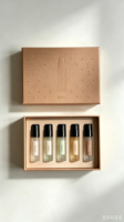 Boîte d'échantillons personnalisée à faible coût de livraison pour 2/3/5 flacons de 2 ml, avec emballage en papier pour coffret découverte de parfums et huiles essentielles