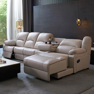 Modern Luxury Power Reclining Synthetic Leather Set Corner Sectional Frame for Living Room L-shaped Recliner 6802-19 Living Room - Product Image 1