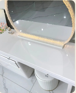 Modern Simple Bedroom Furniture Makeup <b>Dressing</b> <b>Table</b> With LED Light <b>Mirror</b> Multi Storage Drawers - Product Image 6
