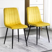 Chaises de salon de meubles de maison minimalistes modernes de luxe colorés chaise de salle à manger en velours avec pieds en métal pour hôtel restaurant
