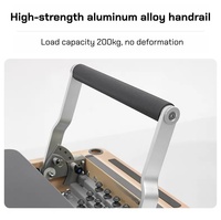 Lit de Pilates Reformer Multifonctionnel en Bois d'Érable avec Roulettes à 5 Vitesses et Antidérapantes pour Studio de Pilates