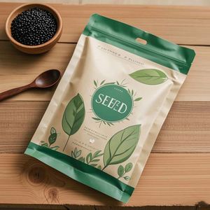 Sac pochette en mylar à 3 côtés imprimé sur mesure gravure pour fleurs maïs laitue emballage vide en plastique de graines de légumes - Product Image 4