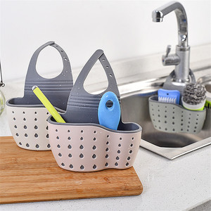 Kitchen Organizer Gadgets Sink <strong>Shelf</strong> Soap Sponge Drain Rack Silicone Storage <strong>Basket</strong> - Product Image 1