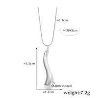 Garrywell Long Strip Water Droplet Hollow Pendant Collier en acier inoxydable Collier de boucles d'oreilles en acier Set de bijoux pour femmes